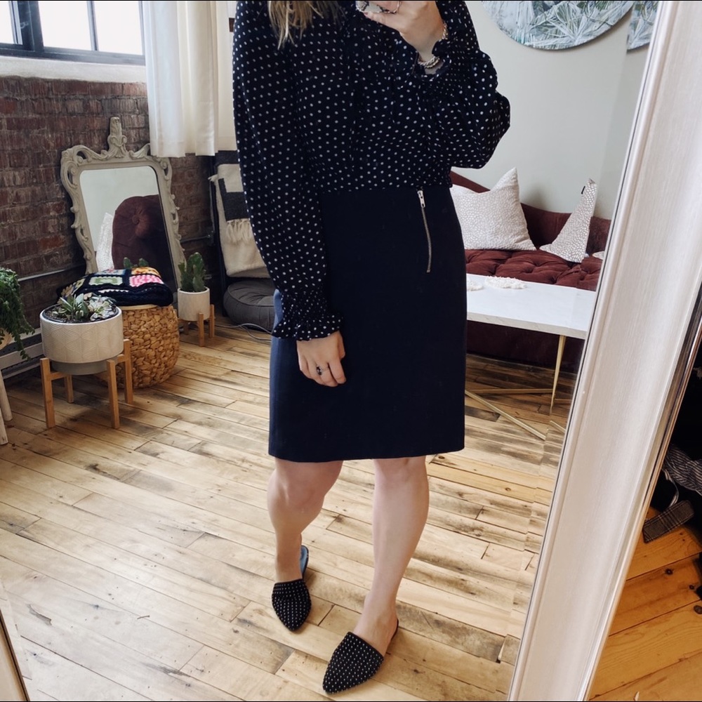 ISDA&CO Black Zipper Pencil Skort Basic